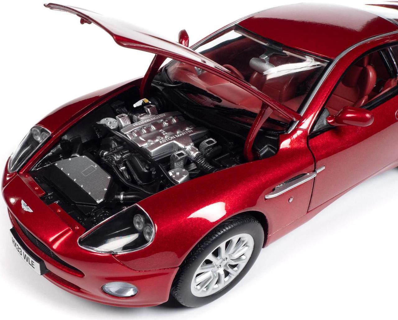 Alt view image 3 of 6 - 2005 Aston Martin V12 Vanquish RHD (Right Hand Drive) Toro Red Mica Met with Red Interior 1/18 Diecast Model Car by Auto World