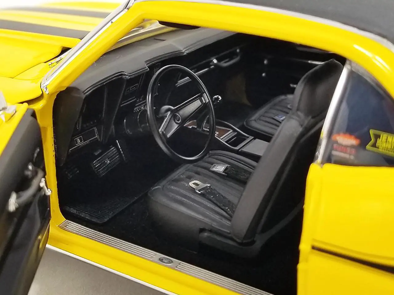 Alt view image 3 of 6 - 1969 Chevrolet Yenko Camaro SC/SS/E Daytona Yellow w/Black & Black Vinyl Top Ltd Ed to 290 pcs 1/18 Die Cast Model Car by ACME