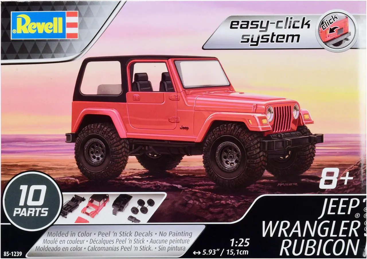 Main image of Level 2 Easy-Click Model Kit Jeep Wrangler Rubicon 1/25 Scale Model by Revell