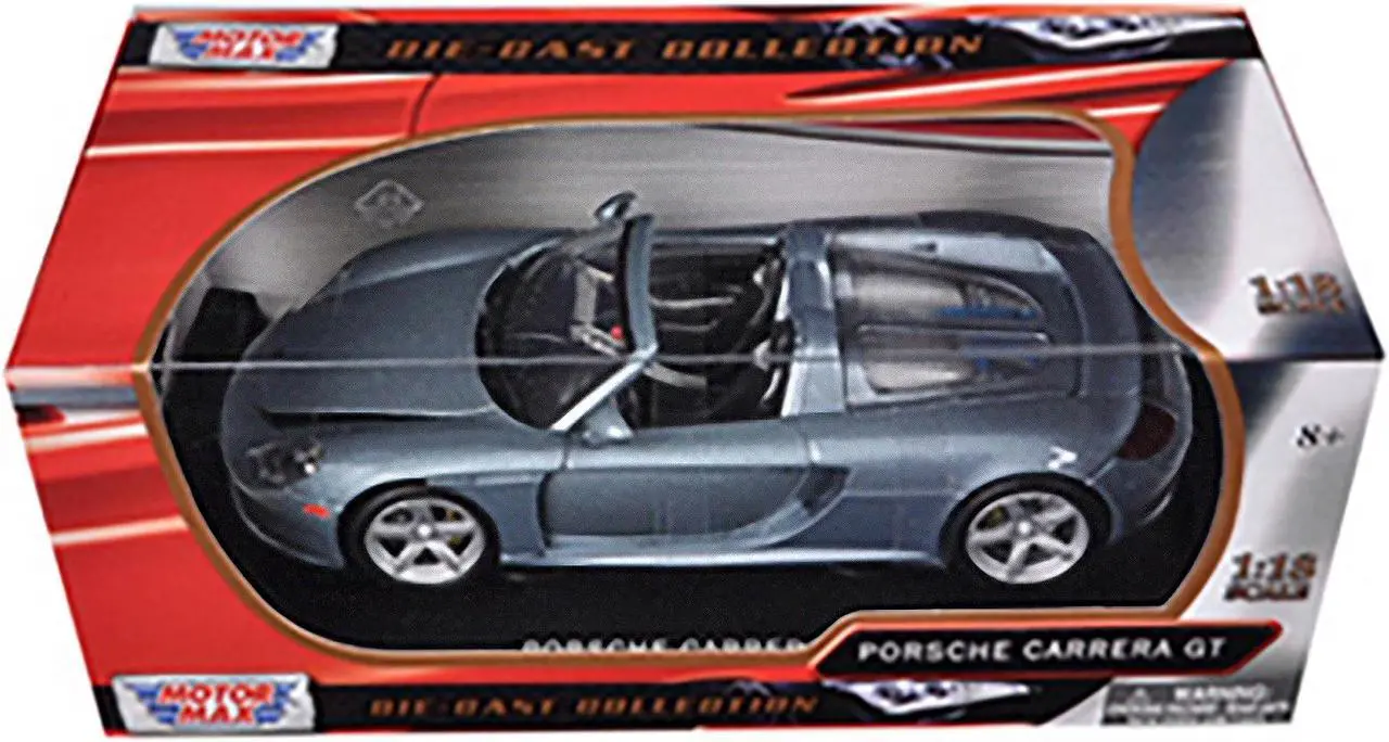 Alt view image 2 of 3 - Porsche Carrera GT Silver with Black Interior 1/18 Diecast Model Car by Motormax