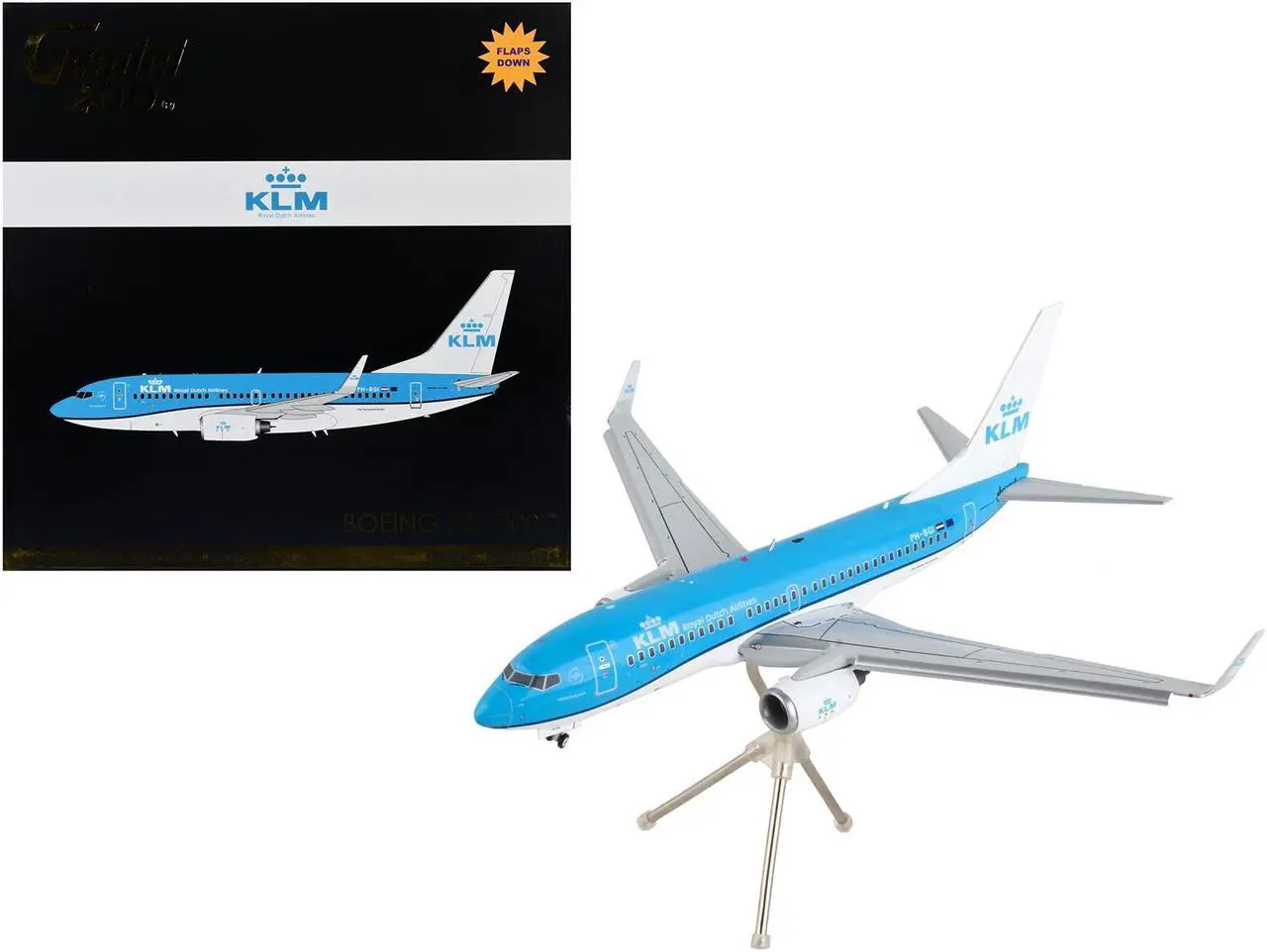 Main image of Boeing 737-700 Commercial Aircraft w/Flaps Down Blue w/White Tail "Gemini 200" Series 1/200 Diecast Model Airplane by GeminiJets