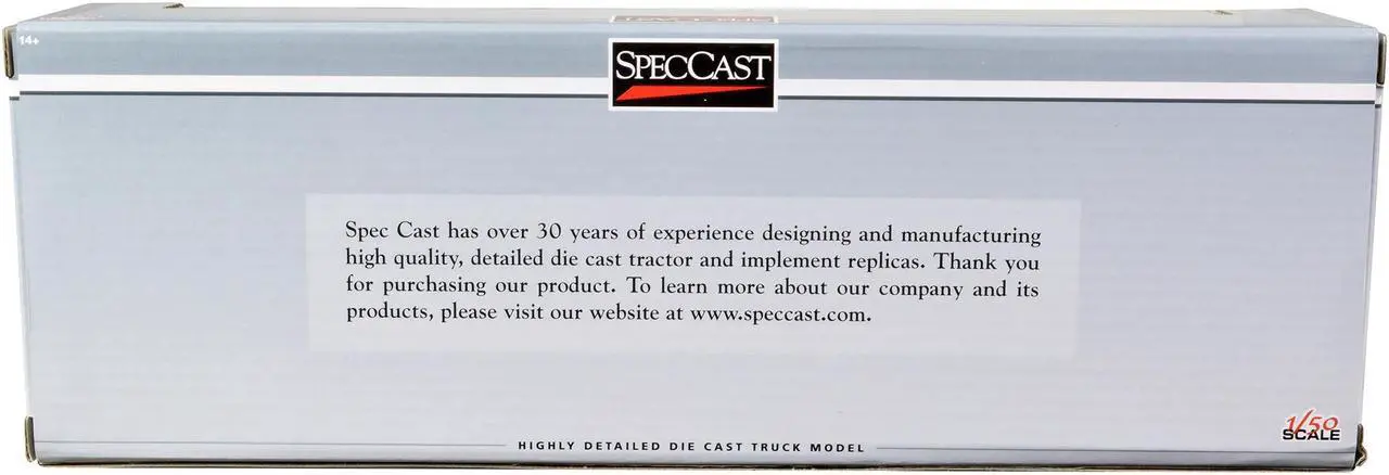 Alt view image 2 of 3 - International KB-8 Truck with Lowboy Trailer Red and Black 1/50 Diecast Model by SpecCast