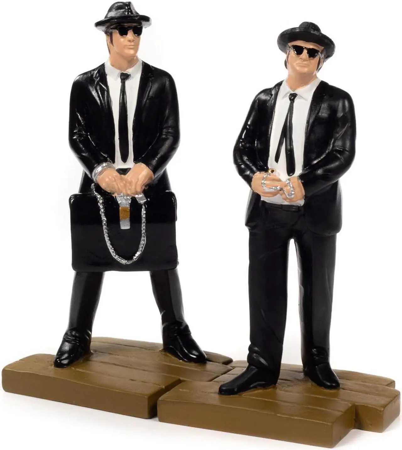 Alt view image 6 of 6 - 1974 Dodge Monaco "Bluesmobile" Black & White (Dirty) w/Figures "The Blues Brothers" (1980) 1/18 Diecast Model Car by Auto World