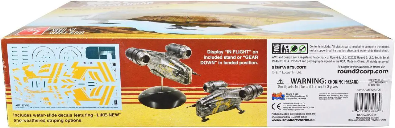 Alt view image 2 of 8 - Skill 2 Model Kit Razor Crest Spaceship "Star Wars: The Mandalorian" 1/72 Scale Model by AMT