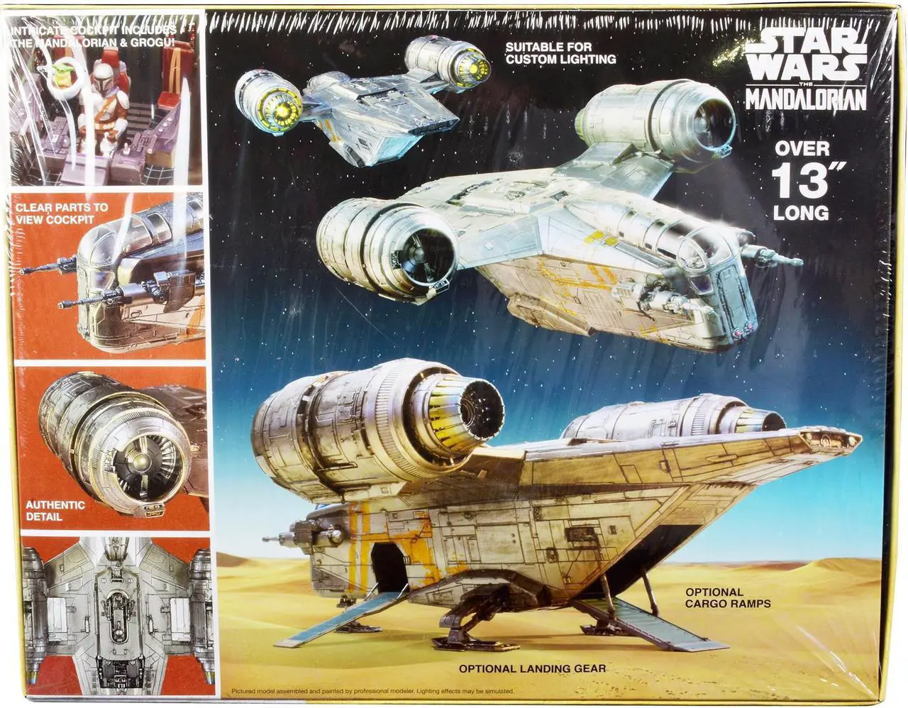 Alt view image 4 of 8 - Skill 2 Model Kit Razor Crest Spaceship "Star Wars: The Mandalorian" 1/72 Scale Model by AMT