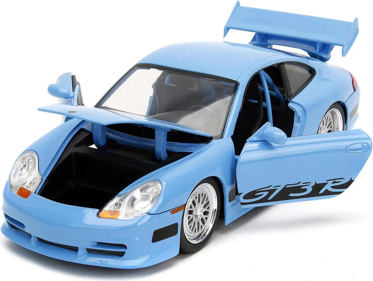 Alt view image 2 of 11 - Porsche 911 GT3 RS Light Blue with Black Accents "Fast & Furious" Movie 1/24 Diecast Model Car by Jada