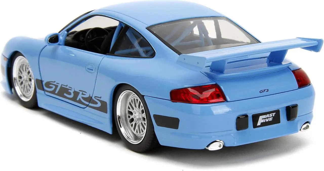 Alt view image 5 of 11 - Porsche 911 GT3 RS Light Blue with Black Accents "Fast & Furious" Movie 1/24 Diecast Model Car by Jada