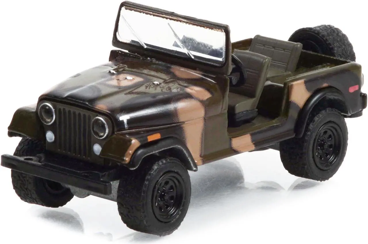 Alt view image 2 of 3 - 1981 Jeep CJ-7 Camouflage "Fall Guy Stuntman Association" Hollywood Special Edition 1/64 Diecast Model Car by Greenlight