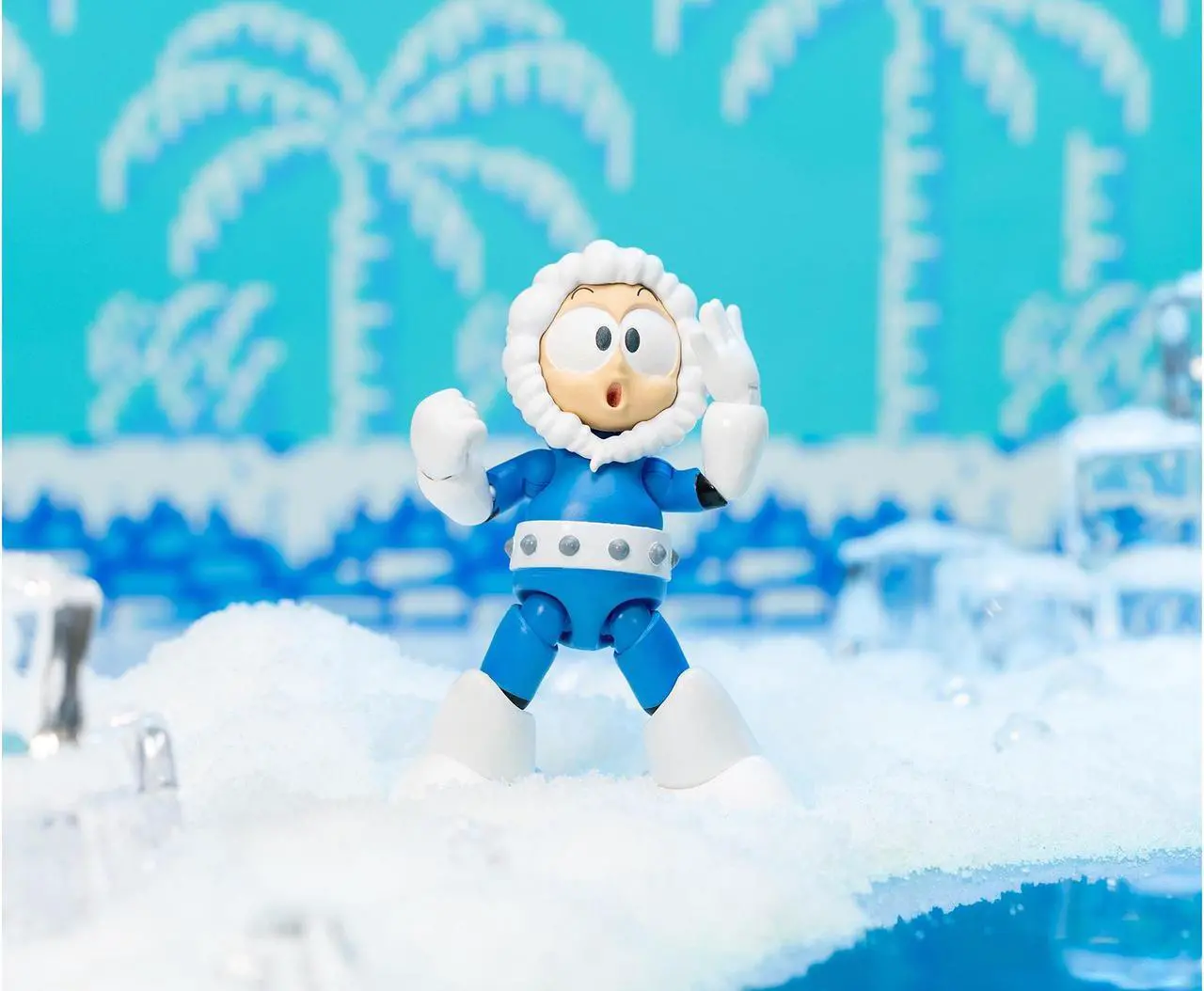 Alt view image 3 of 6 - Ice Man 4" Moveable Figure with Accessories and Alternate Head and Hands "Mega Man" (1987) Video Game model by Jada