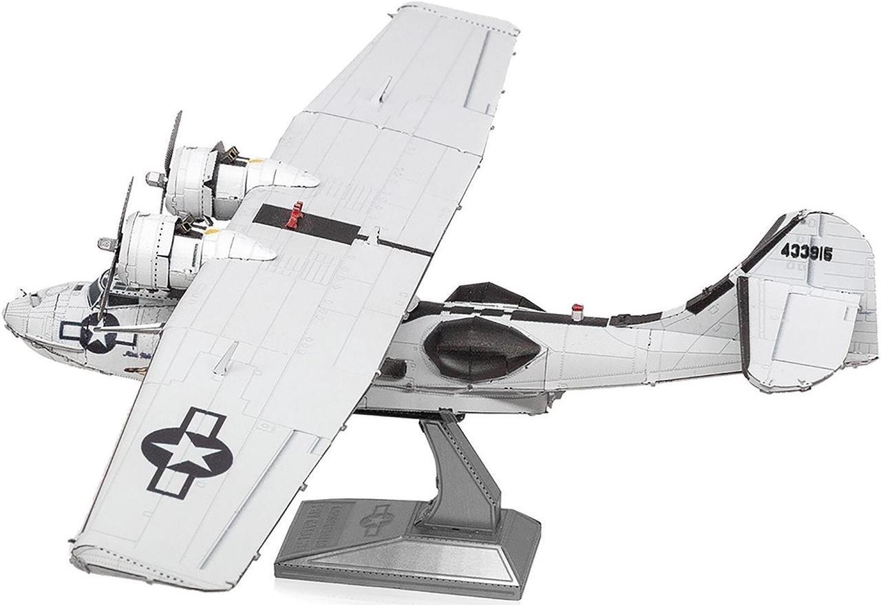 Alt view image 2 of 6 - Model Kit Consolidated PBY Catalina Amphibious Aircraft "Miss Pick Up" United States Army Air Forces Steel Model by Metal Earth