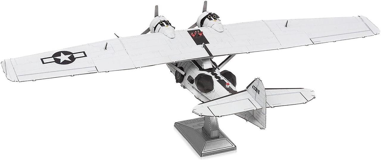 Alt view image 3 of 6 - Model Kit Consolidated PBY Catalina Amphibious Aircraft "Miss Pick Up" United States Army Air Forces Steel Model by Metal Earth