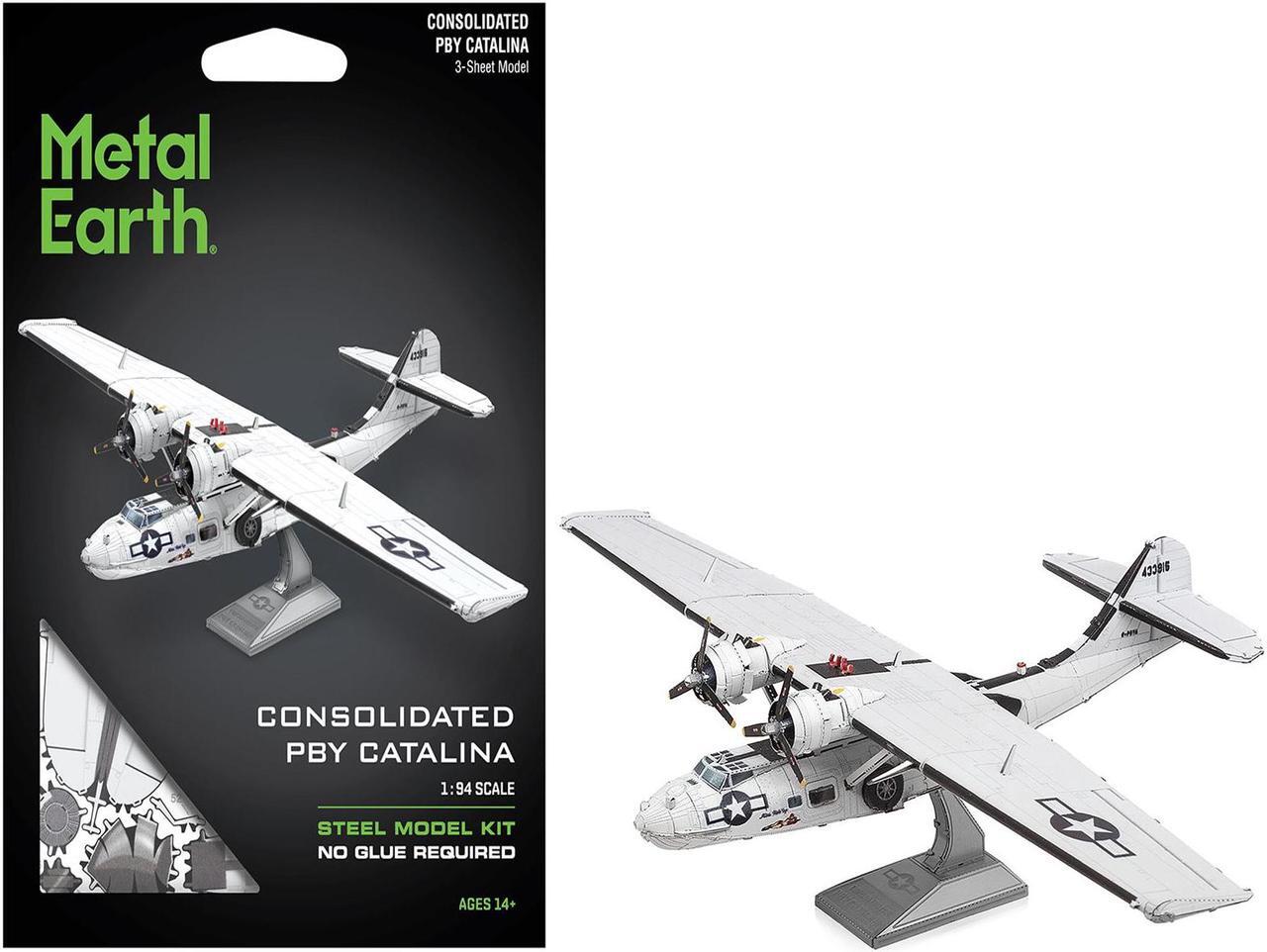 Main image of Model Kit Consolidated PBY Catalina Amphibious Aircraft "Miss Pick Up" United States Army Air Forces Steel Model by Metal Earth