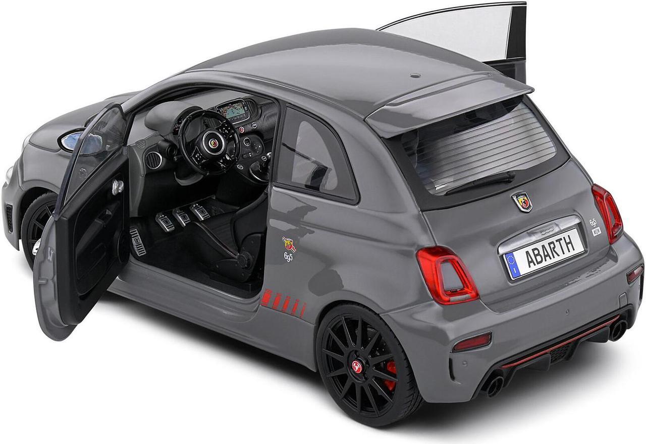 Alt view image 2 of 5 - 2022 Fiat 695 Abarth XSR Yamaha Record Gray with Red Stripes 1/18 Diecast Model Car by Solido