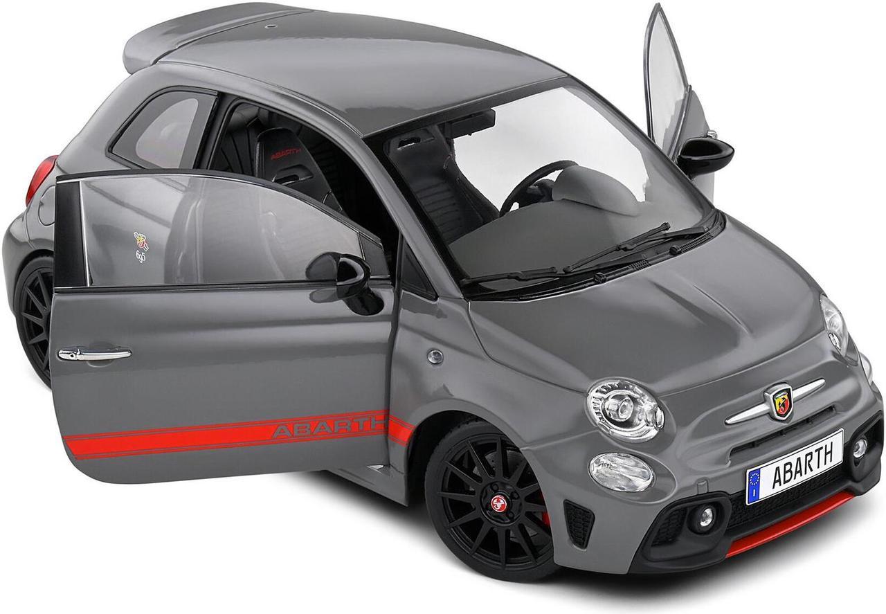Alt view image 5 of 5 - 2022 Fiat 695 Abarth XSR Yamaha Record Gray with Red Stripes 1/18 Diecast Model Car by Solido