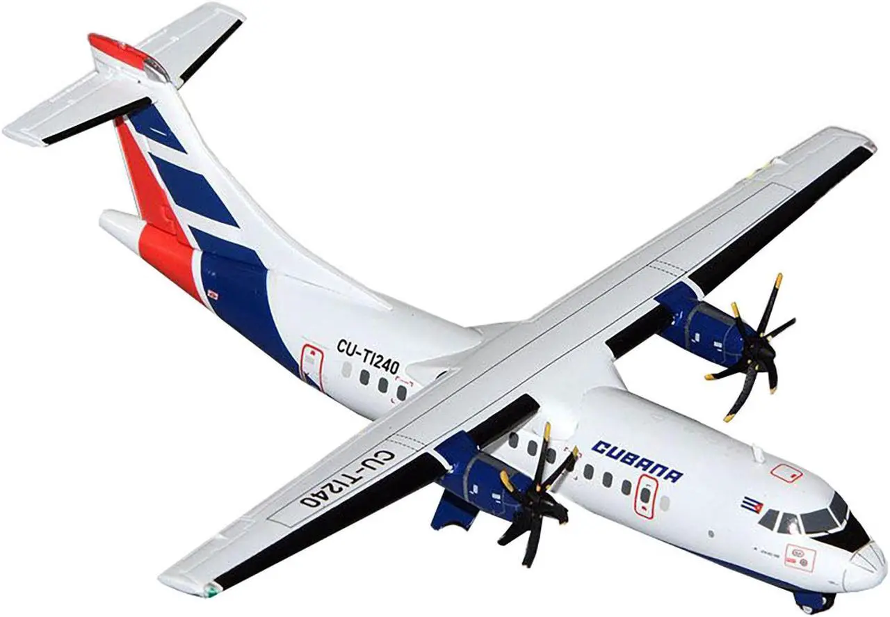 Alt view image 2 of 3 - ATR 42-500 Commercial Aircraft "Cubana" White with Blue and Red Tail "Gemini 200" Series 1/200 Diecast Model by GeminiJets