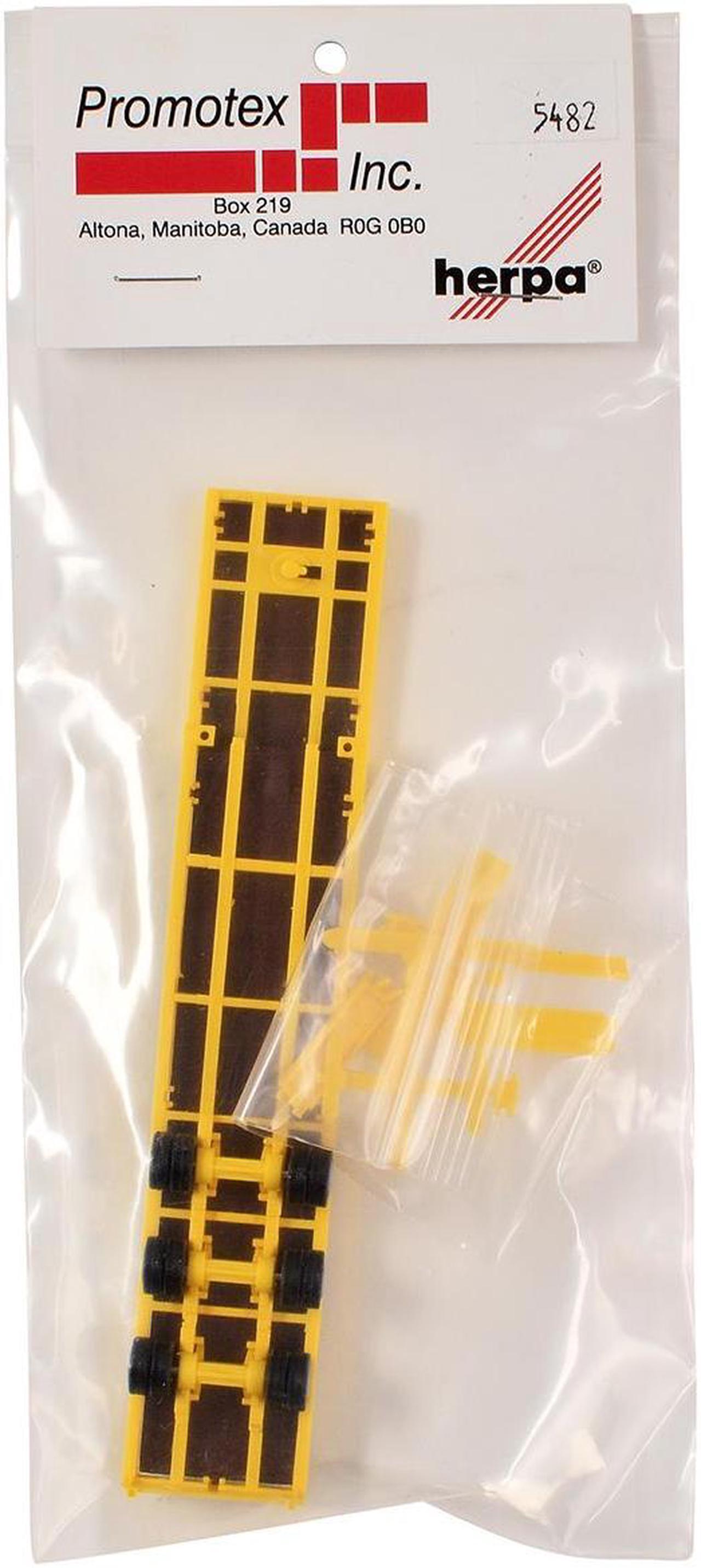 Alt view image 3 of 9 - 3-Axle Step Deck Equipment Trailer with Ramps Yellow 1/87 (HO) Plastic Model by Promotex