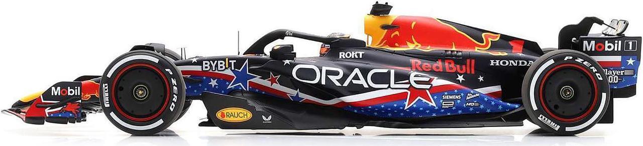 Alt view image 3 of 6 - Red Bull Racing RB19 #1 "Oracle" Winner F1 "United States GP" (2023) and Acrylic Display Case  1/18 Model Car by Spark