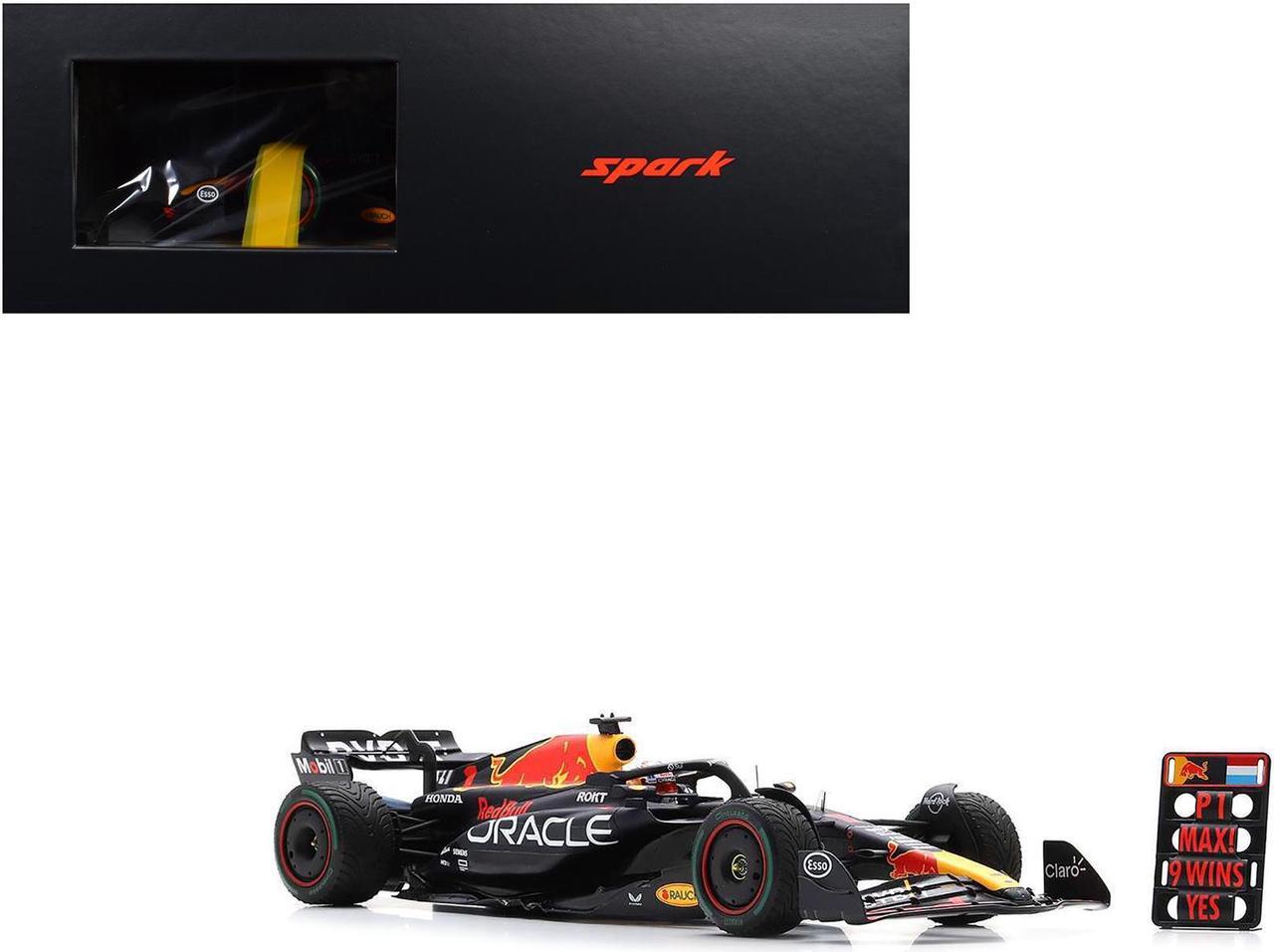 Main image of Red Bull Racing RB19 #1 "Oracle" Winner F1 "Dutch GP" (2023) with Pit Board and Acrylic Display Case  1/18 Model Car by Spark