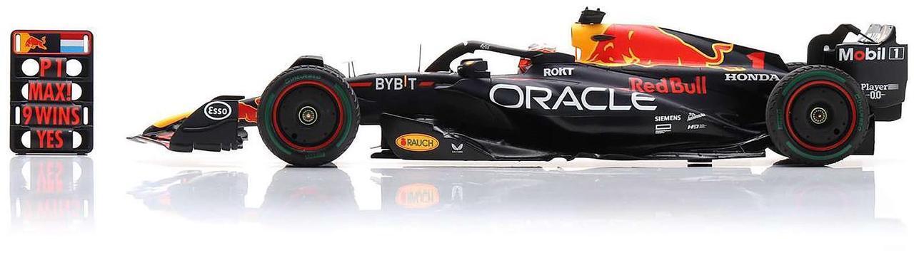 Alt view image 3 of 6 - Red Bull Racing RB19 #1 "Oracle" Winner F1 "Dutch GP" (2023) with Pit Board and Acrylic Display Case  1/18 Model Car by Spark