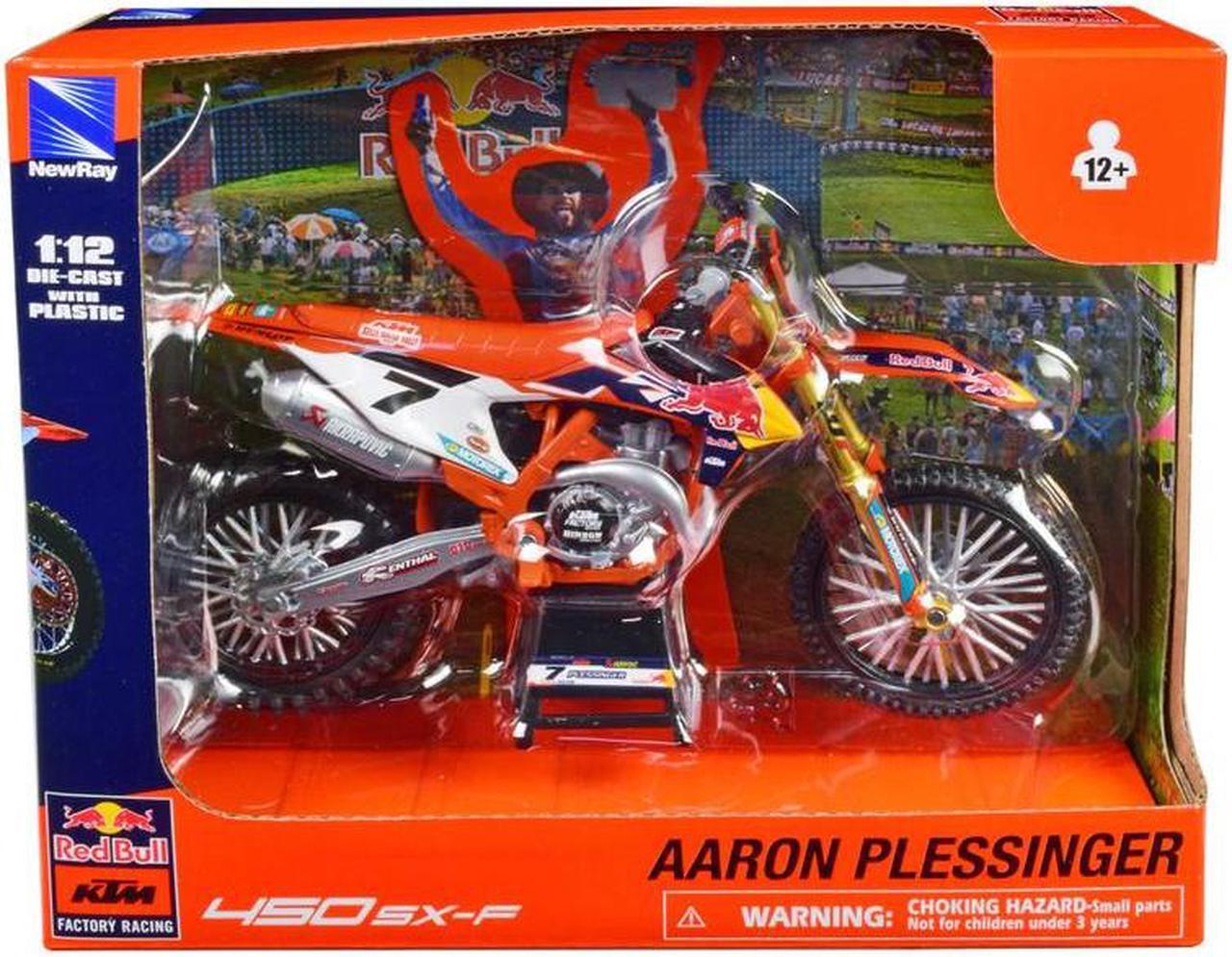 Alt view image 4 of 6 - KTM 450 SX-F Motorcycle #7 Aaron Plessinger "Red Bull KTM Factory Racing" 1/12 Diecast Model by New Ray