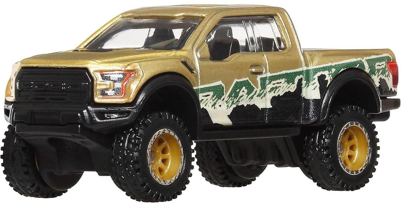 Alt view image 2 of 6 - 2017 Ford F-150 Raptor Pickup Truck Gold Metallic with Graphics "HW Off Road" Series Diecast Model Car by Hot Wheels