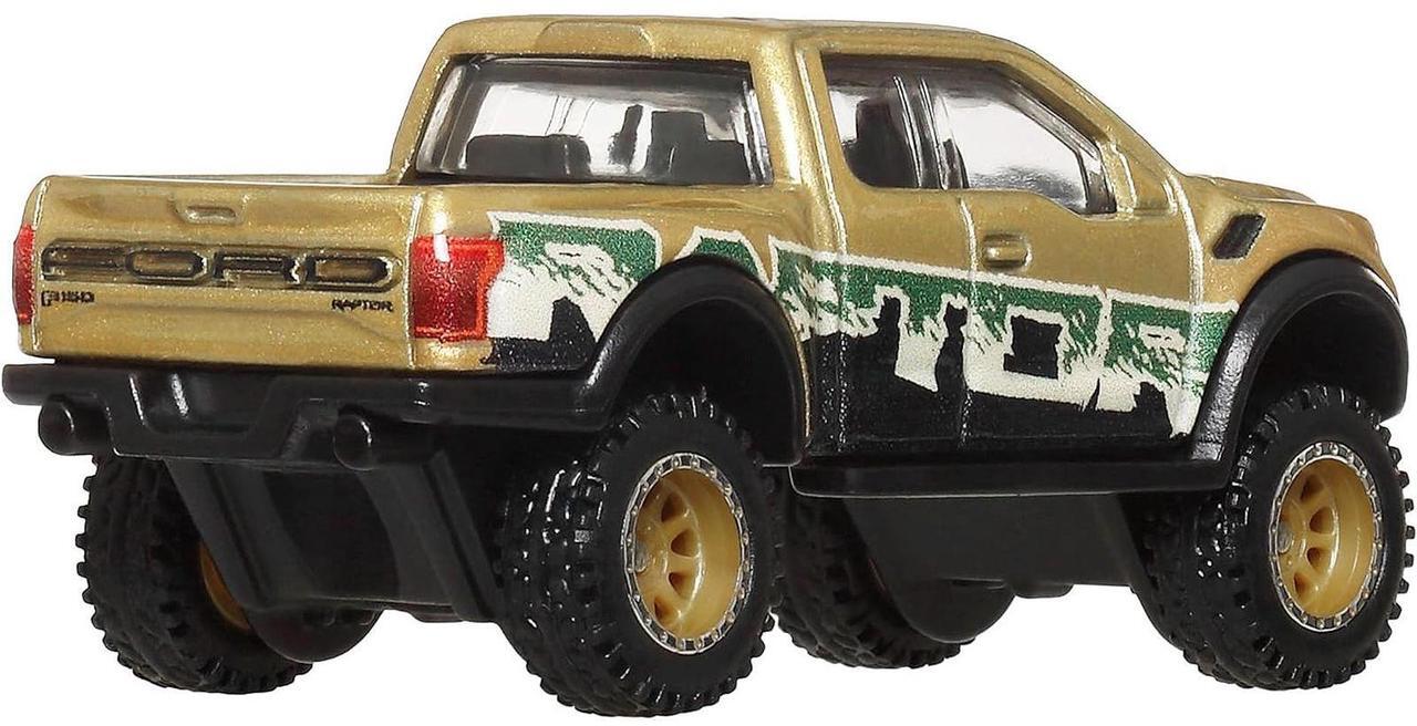 Alt view image 4 of 6 - 2017 Ford F-150 Raptor Pickup Truck Gold Metallic with Graphics "HW Off Road" Series Diecast Model Car by Hot Wheels