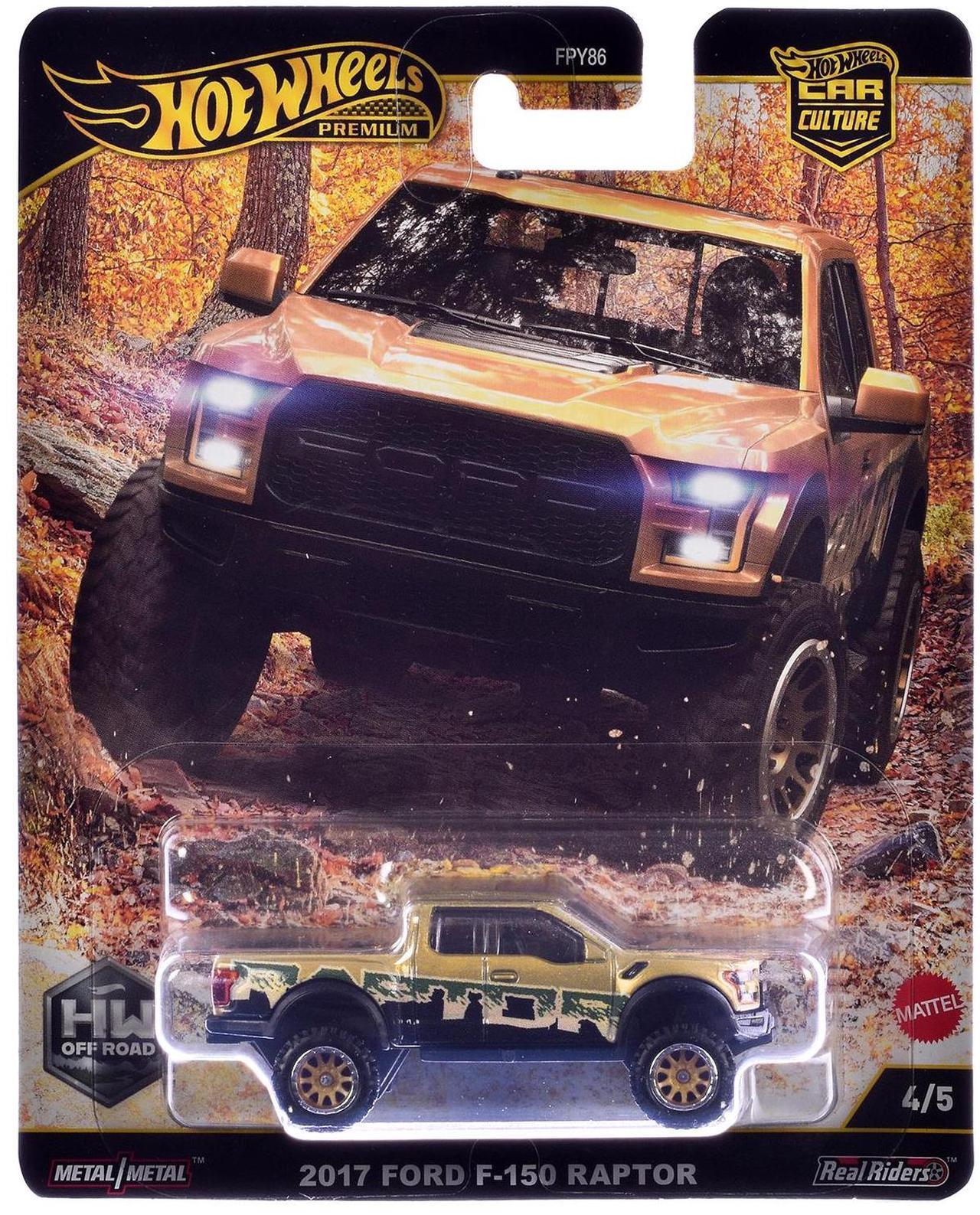 Alt view image 6 of 6 - 2017 Ford F-150 Raptor Pickup Truck Gold Metallic with Graphics "HW Off Road" Series Diecast Model Car by Hot Wheels