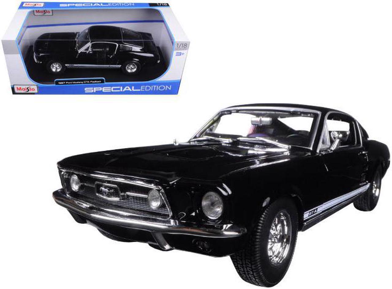 Main image of Maisto 31166bk 1967 Ford Mustang GTA Fastback Black 1-18 Diecast Model Car