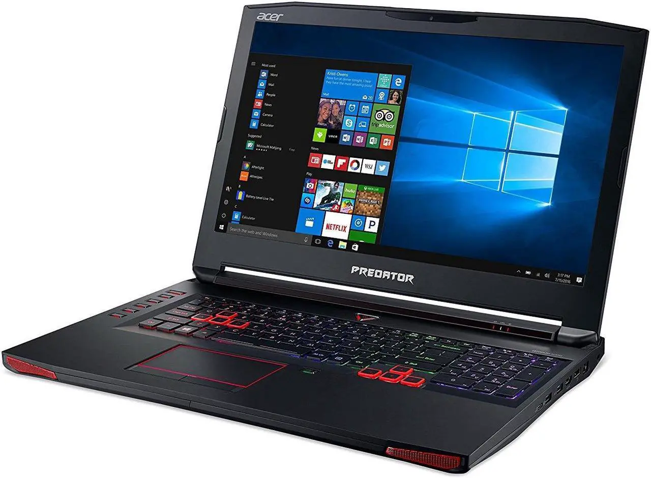 Alt view image 3 of 11 - Acer G9-793-73MB 17.3" IPS Intel Core i7 7th Gen 7700HQ (2.80 GHz) NVIDIA GeForce GTX 1060 16 GB Memory 1 TB HDD 256 GB SSD Windows 10 Home 64-Bit Gaming Laptop