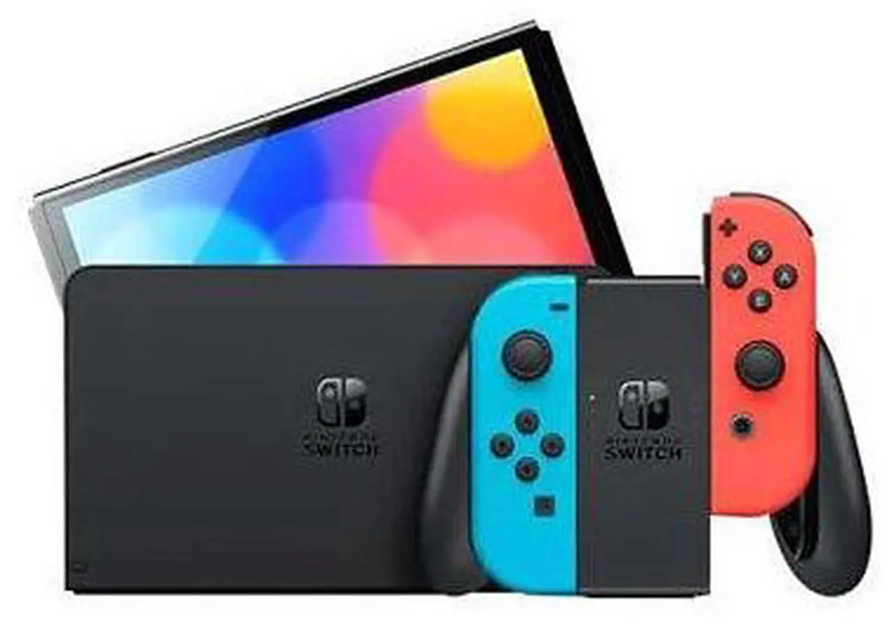Alt view image 2 of 3 - Nintendo Switch OLED Model Black/Neon