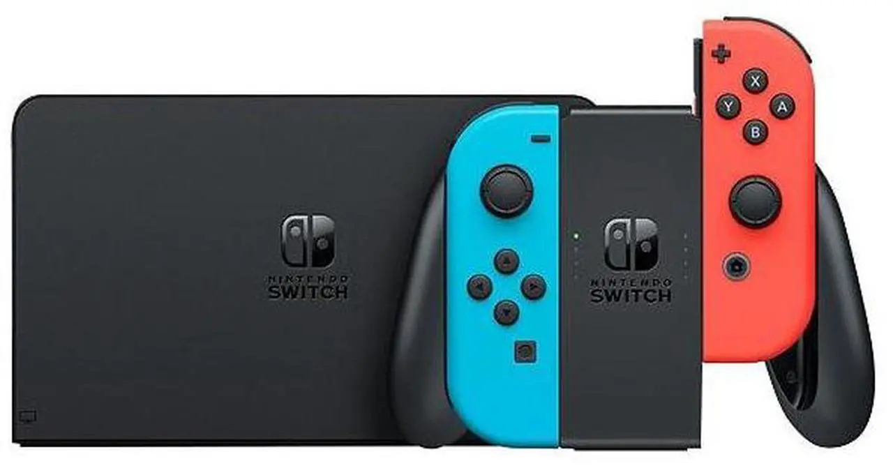 Alt view image 3 of 3 - Nintendo Switch OLED Model Black/Neon
