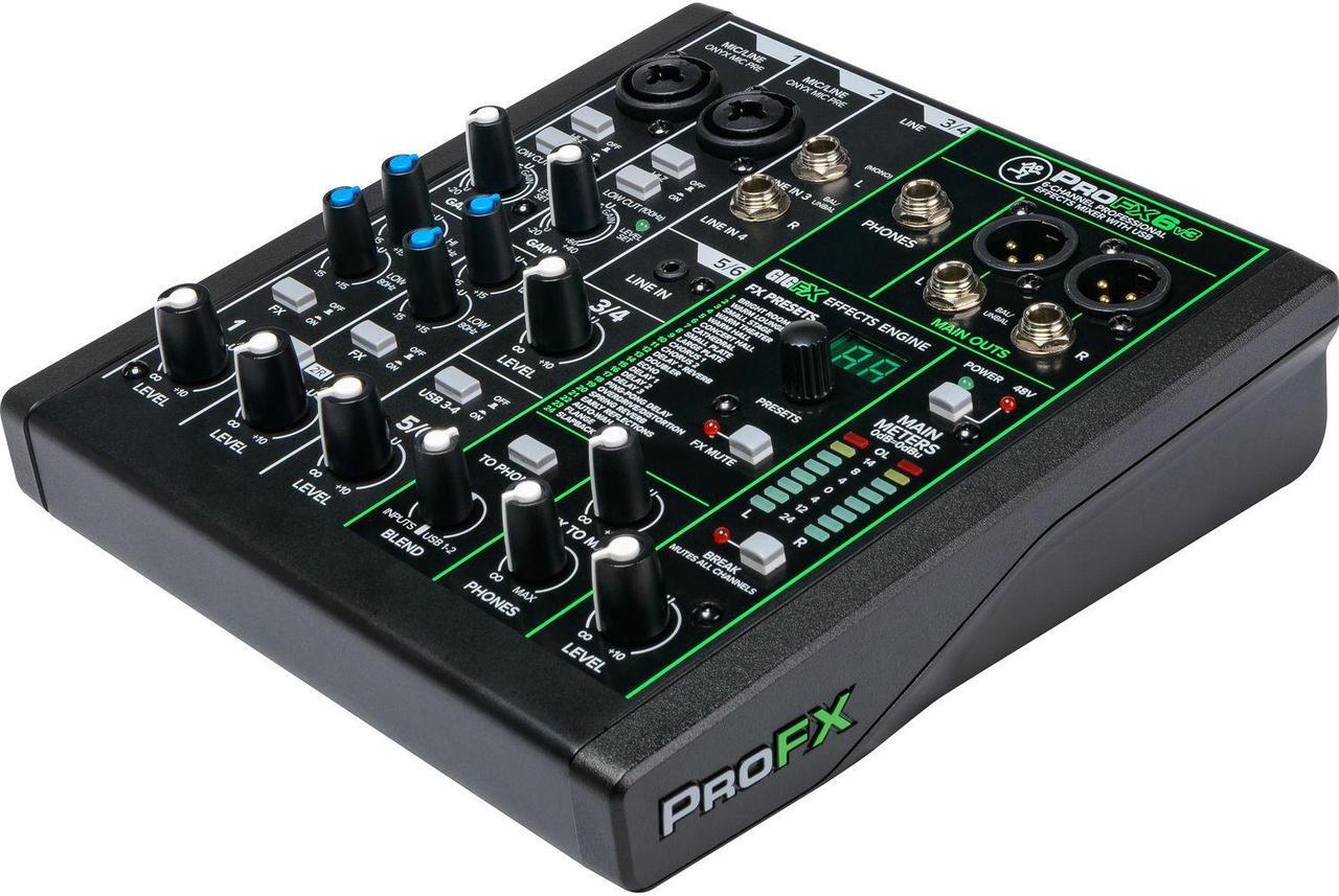 Alt view image 20 of 20 - Mackie ProFX Series, 6 Mixer - Unpowered, 6-Channel w/USB (ProFX6v3)