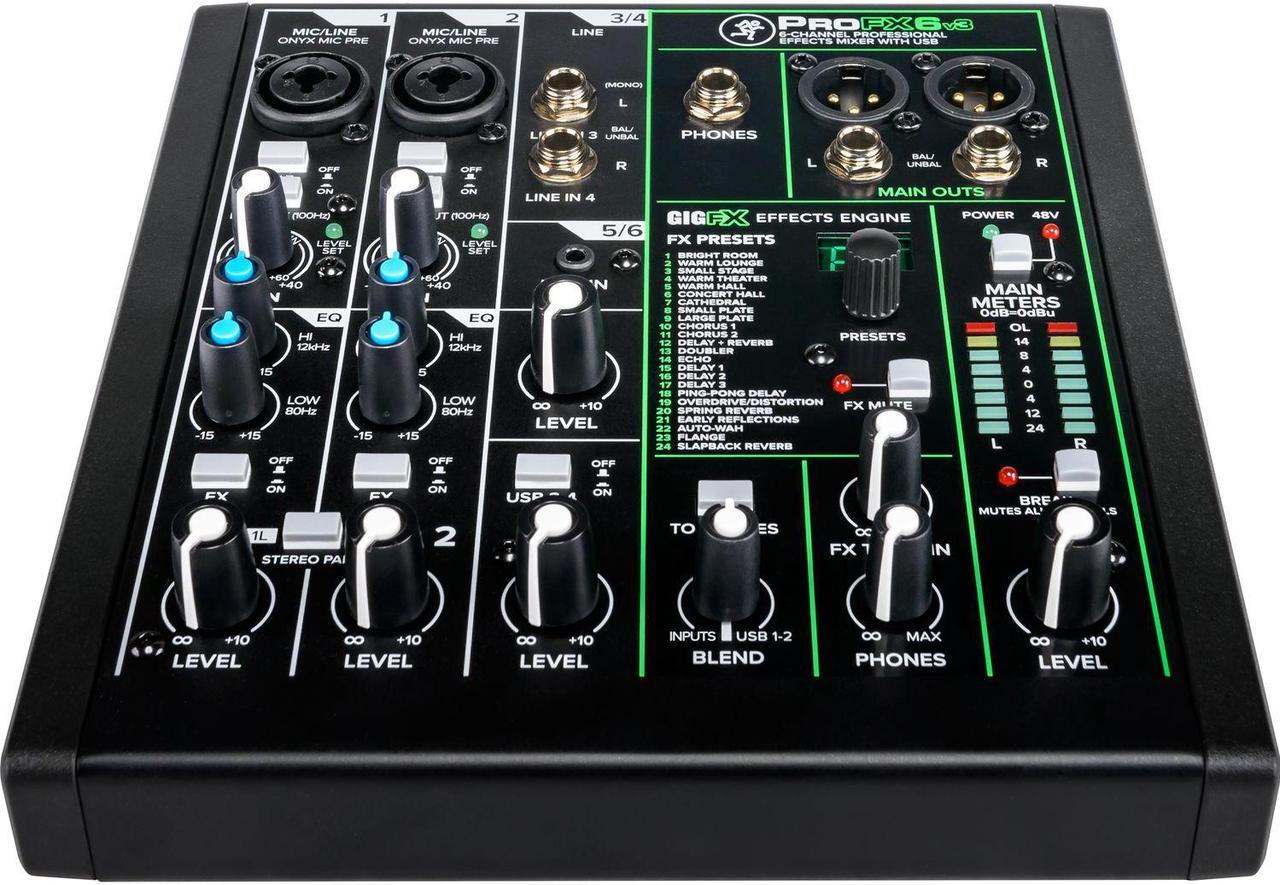 Alt view image 18 of 20 - Mackie ProFX Series, 6 Mixer - Unpowered, 6-Channel w/USB (ProFX6v3)