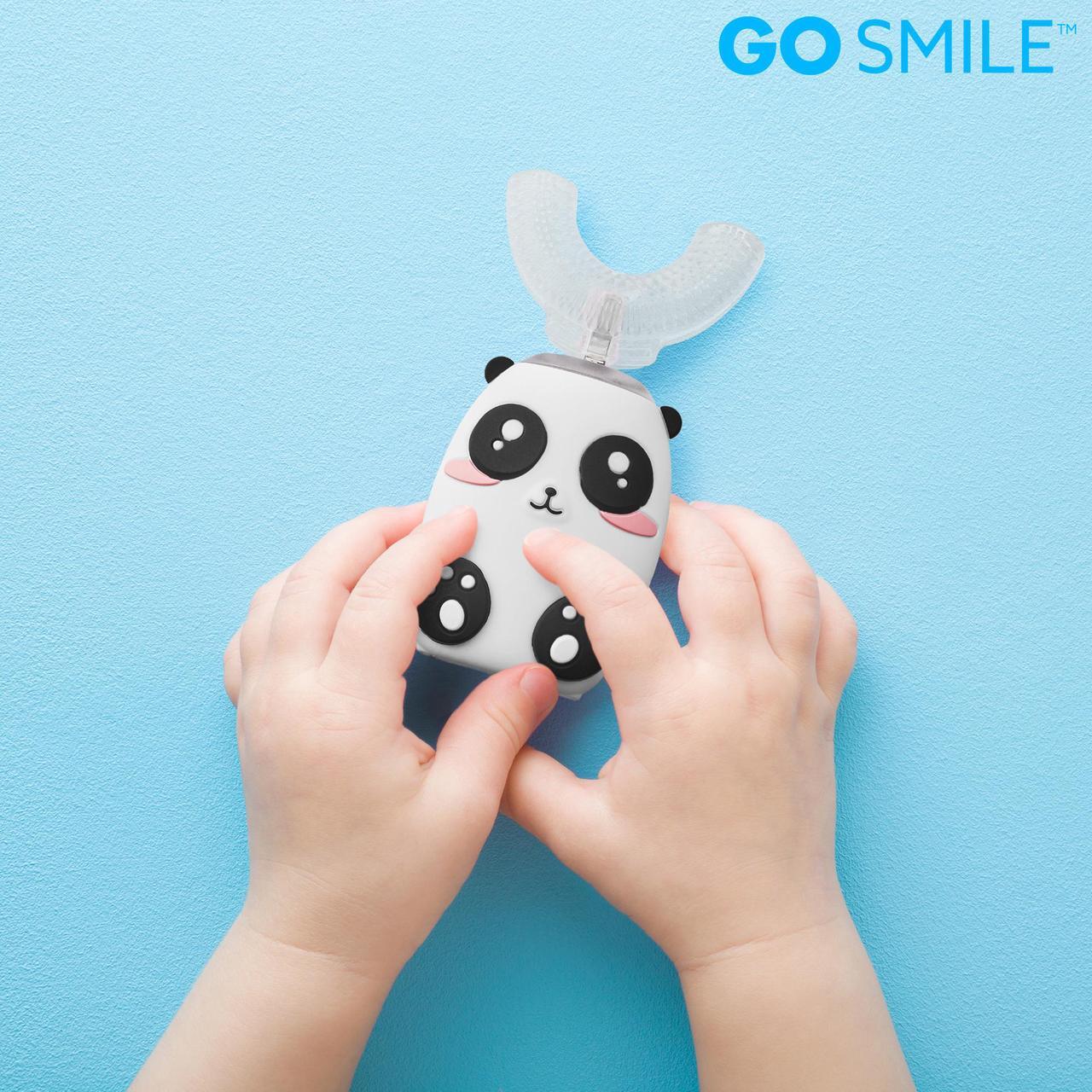 Alt view image 3 of 7 - Go Smile Baby BLU Sonic Toothbrush for Kids Panda Bundle with Microfiber Cloth