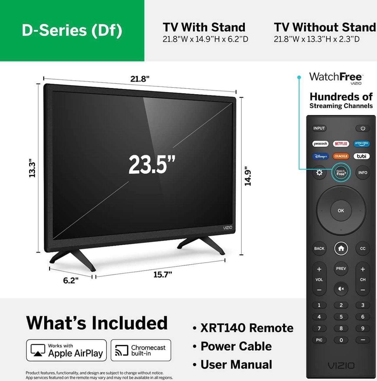 Alt view image 13 of 17 - Vizio D24F-J09 24-Inch Widescreen Full HD Smart LED TV - 1920 x 1080 - 16:9 - 60 Hz - FreeSync - IQ Processor - HDMI - Wi-Fi - Black