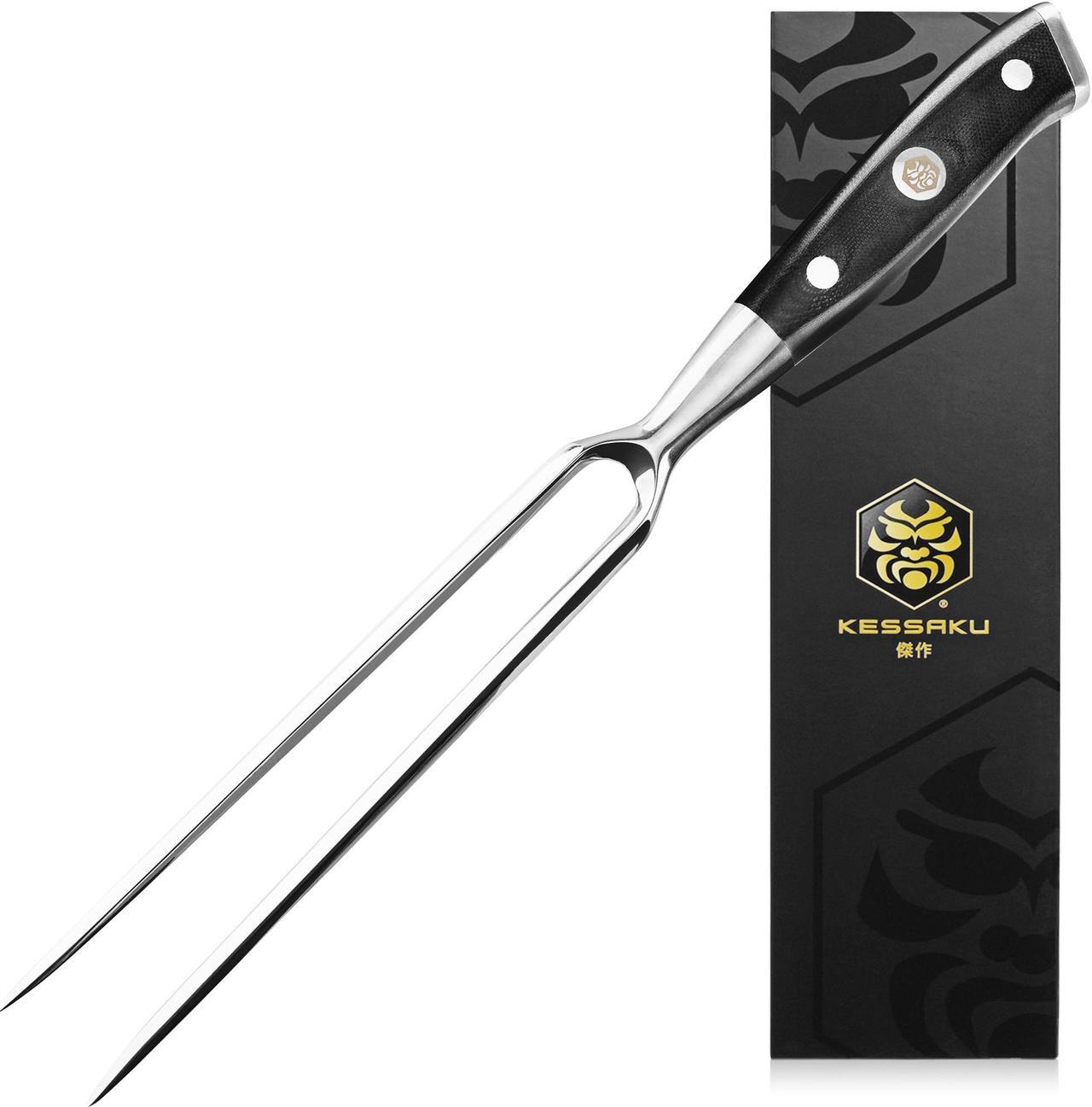 Main image of Kessaku Meat Fork - 7 inch - Dynasty Series - Dual-Prong Carving & BBQ Fork - Forged High Carbon Stainless Steel - G10 Garolite Handle
