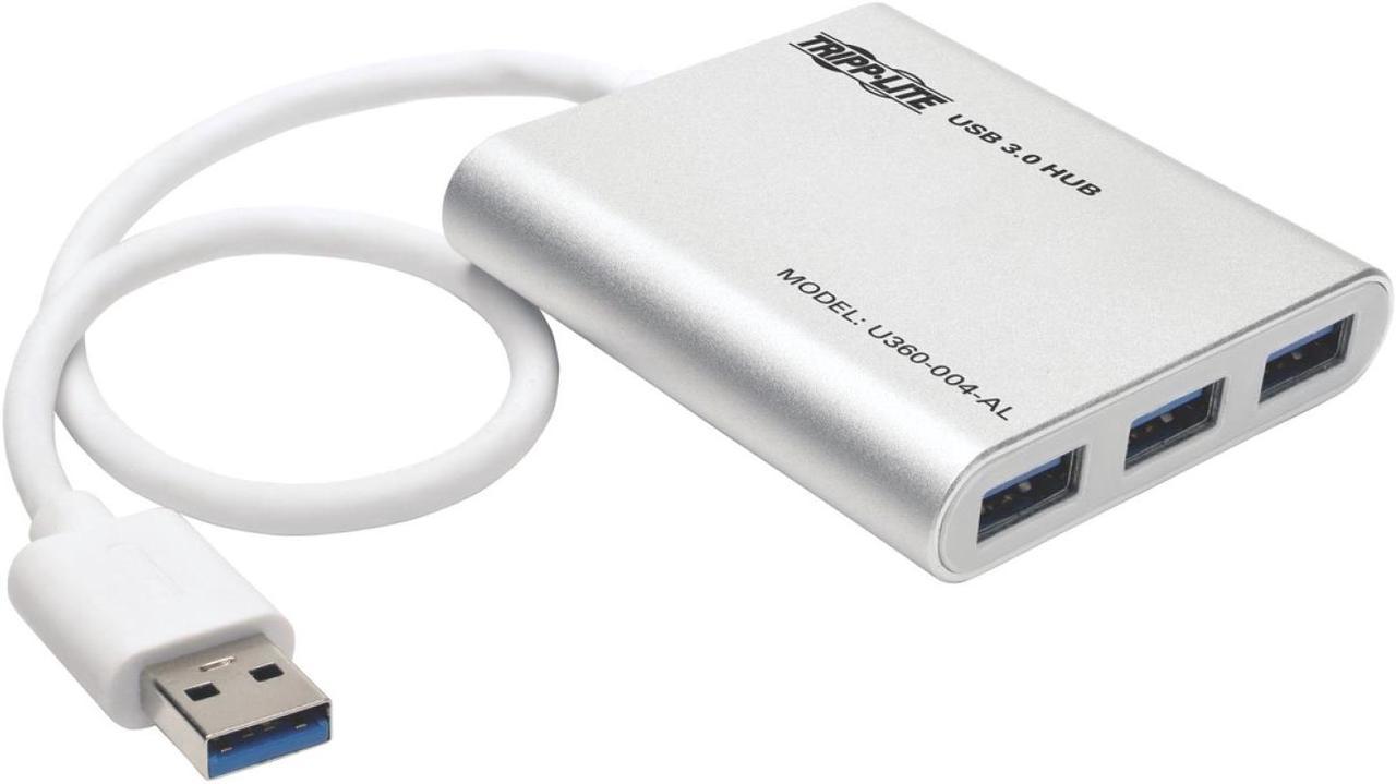 Tripp Lite 4-Port Portable USB 3.0 SuperSpeed Mini Hub, Aluminum