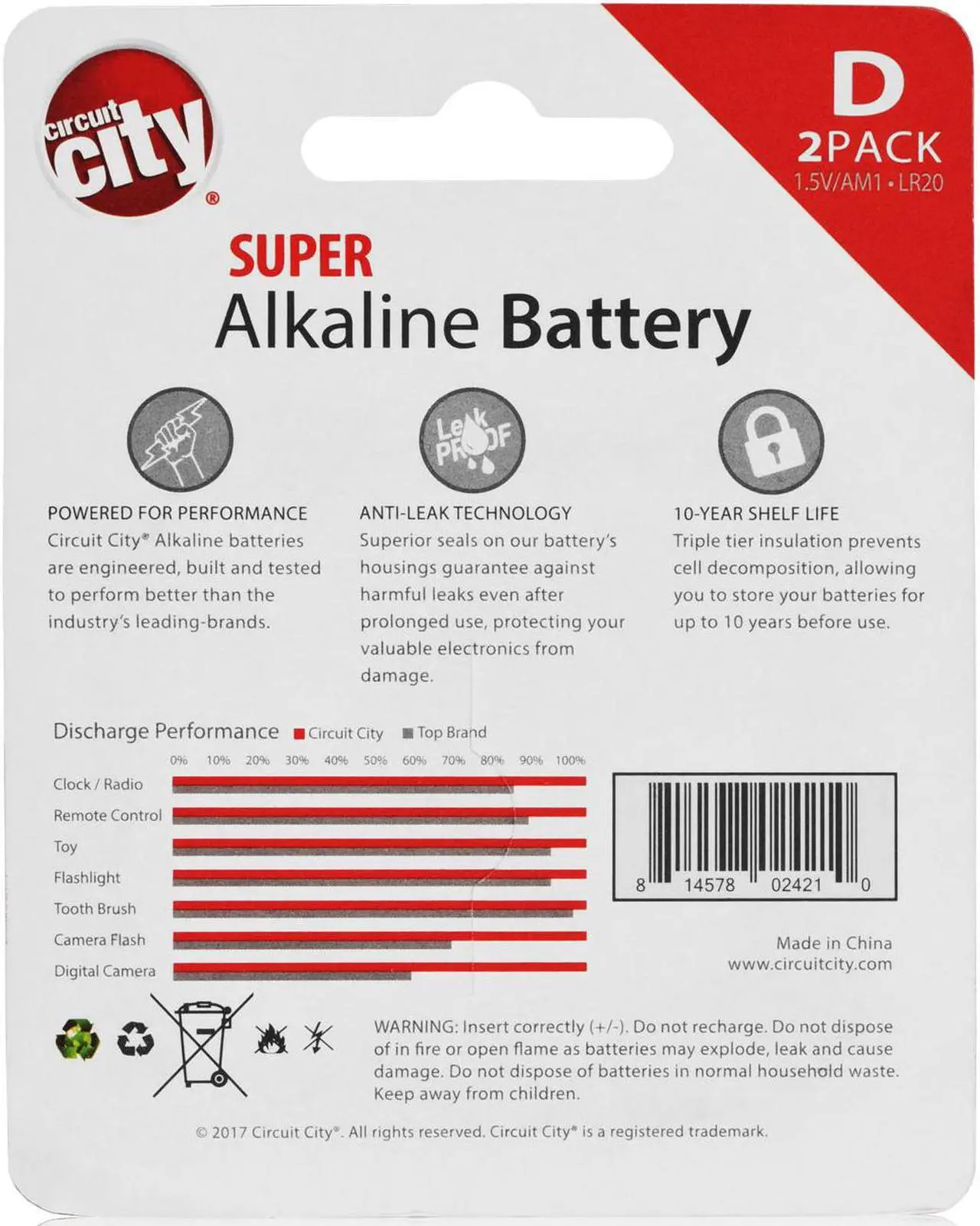 Alt view image 3 of 4 - Essential Circuit City D-Cell High Performance  Alkaline Batteries  (4 Pack)