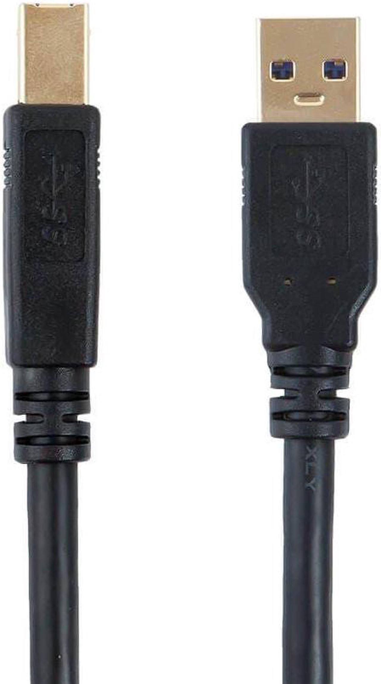 Monoprice USB 3.0 Cable - 6 Feet - Black | USB Type-A Male to USB Type-B Male, compatible with Brother, HP, Canon, Lexmark, Epson, Dell, Xerox, Samsung and More - Select Series