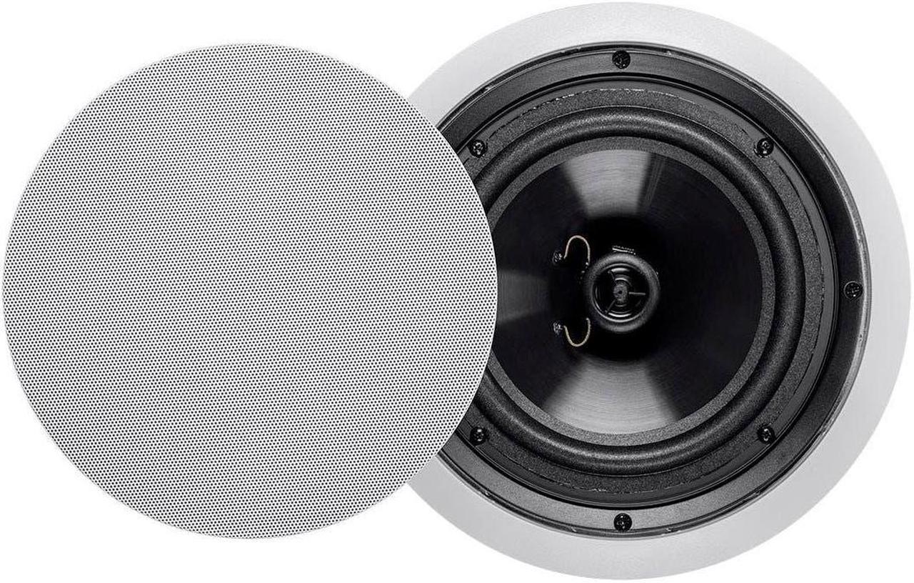 Monoprice 2-Way Polypropylene Ceiling Speakers - 8 Inch (Pair) With Paintable Grille - Aria Series