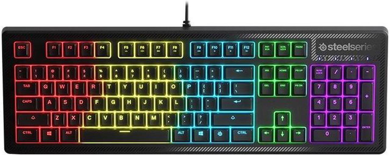 SteelSeries Apex 150 RGB Gaming Keyboard - Tactile & Silent - RGB LED Backlit Keys - Splash Resistant - Media Controls