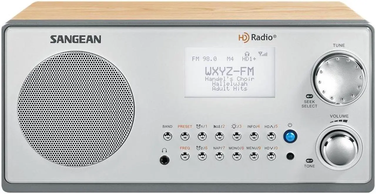 Alt view image 3 of 6 - Sangean HD Table Top Radio Walnut HDR-18
