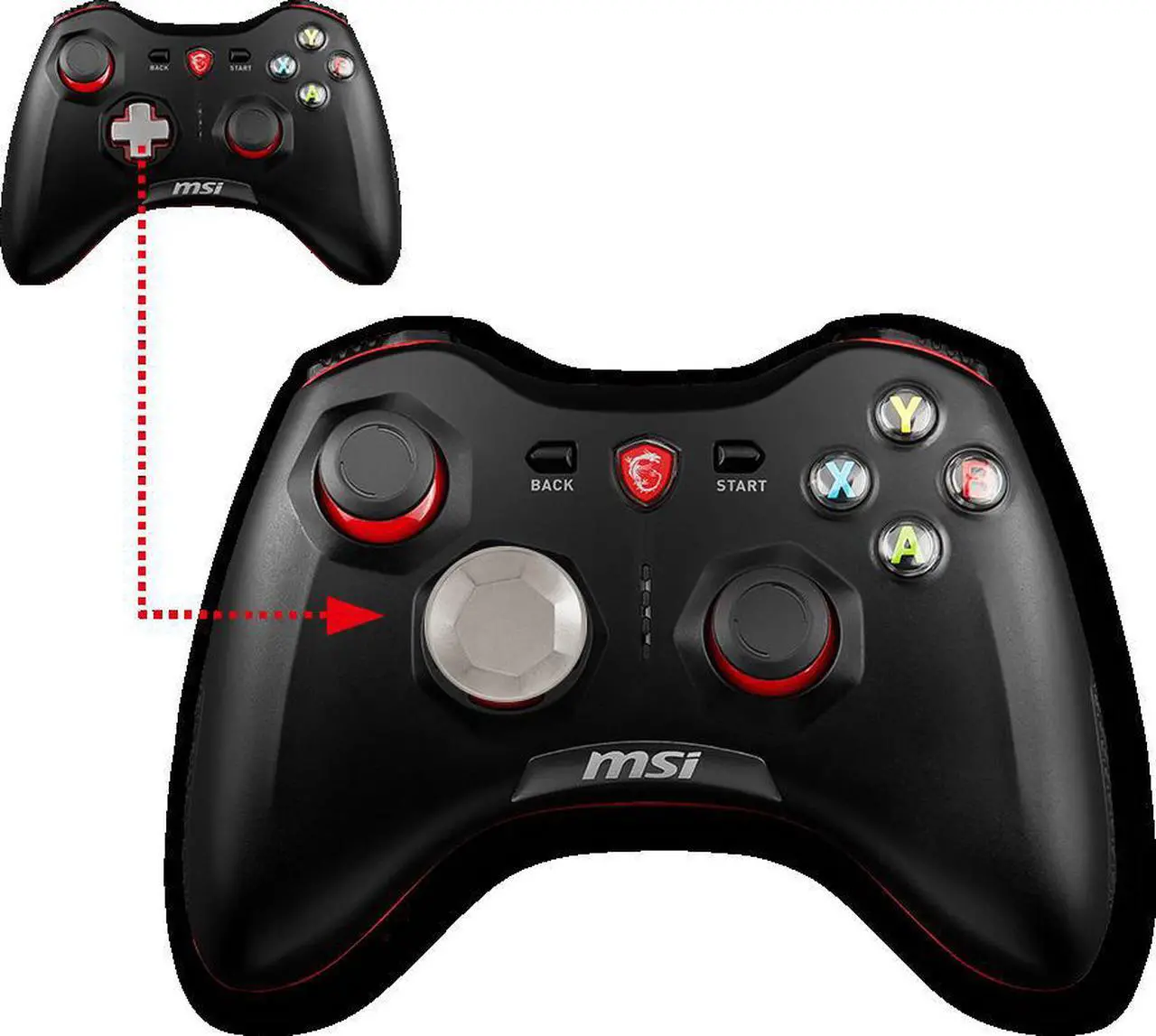 Alt view image 5 of 8 - MSI AC Force GC30 GAMING Controller WL 2m USB PC Android devices PS3 Lithium