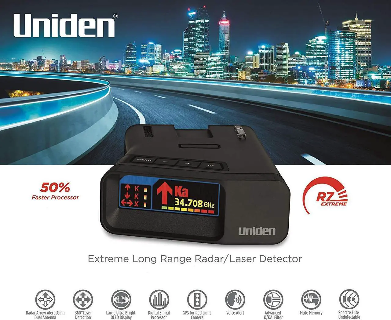 Alt view image 11 of 20 - Uniden R7 Extreme Long Range Radar Detector with GPs & Threat Detection