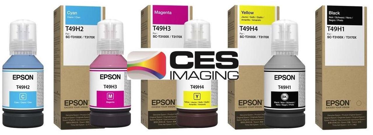 Main image of Plotter Inc Epson T49H Pigment/Dye Ink Bundle for SureColor T3170X SureColor T3100X T49H1 T49H2 T49H3 T49H4 140ml Bottles
