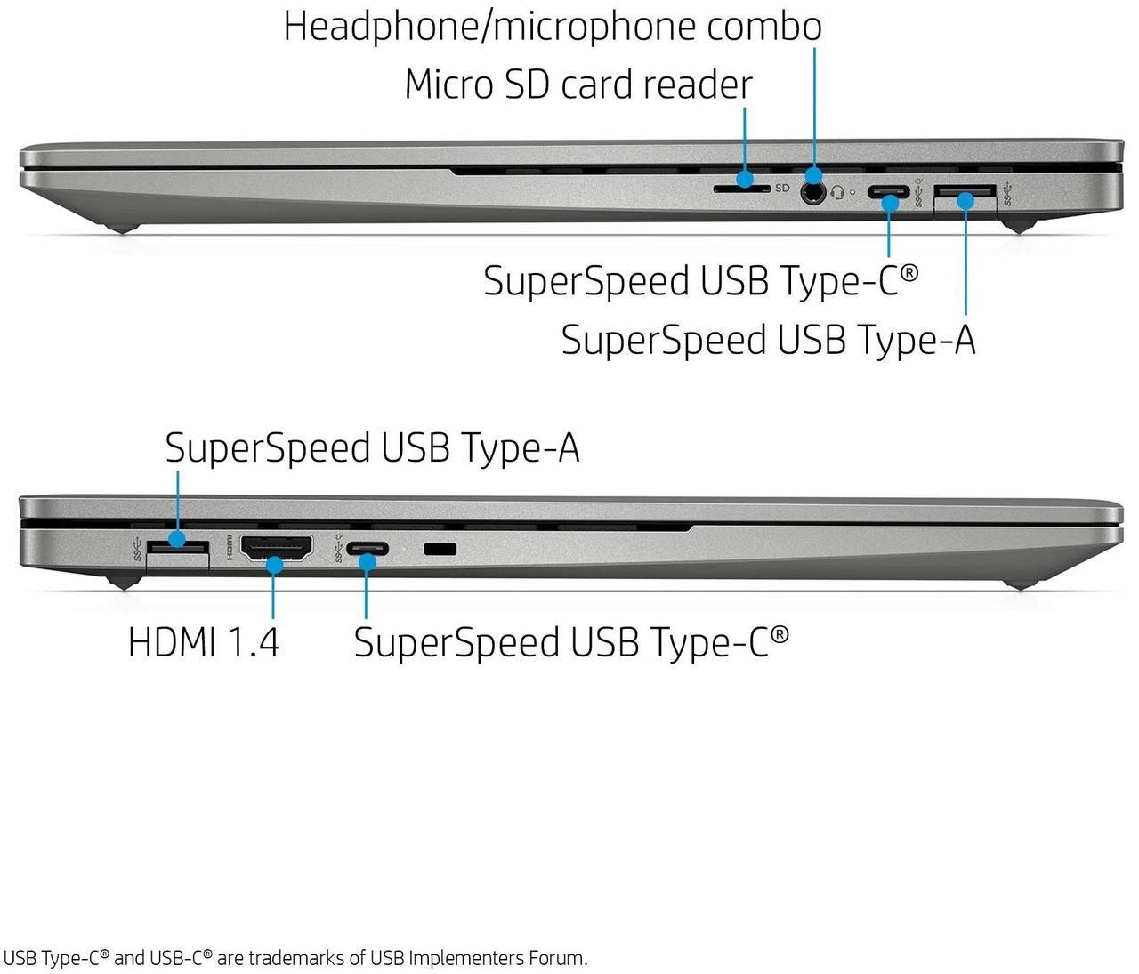 Alt view image 7 of 7 - HP Chromebook 14b-nb 14" HD Laptop Intel Core i3-115G4 4GB RAM 128GB SSD Chrome