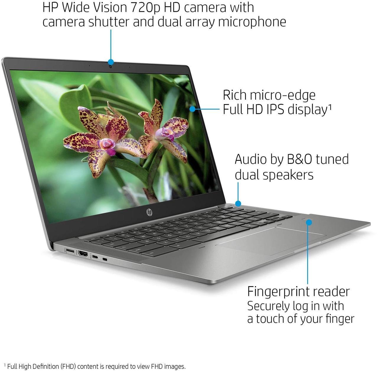 Alt view image 5 of 7 - HP Chromebook 14b-nb 14" HD Laptop Intel Core i3-115G4 4GB RAM 128GB SSD Chrome
