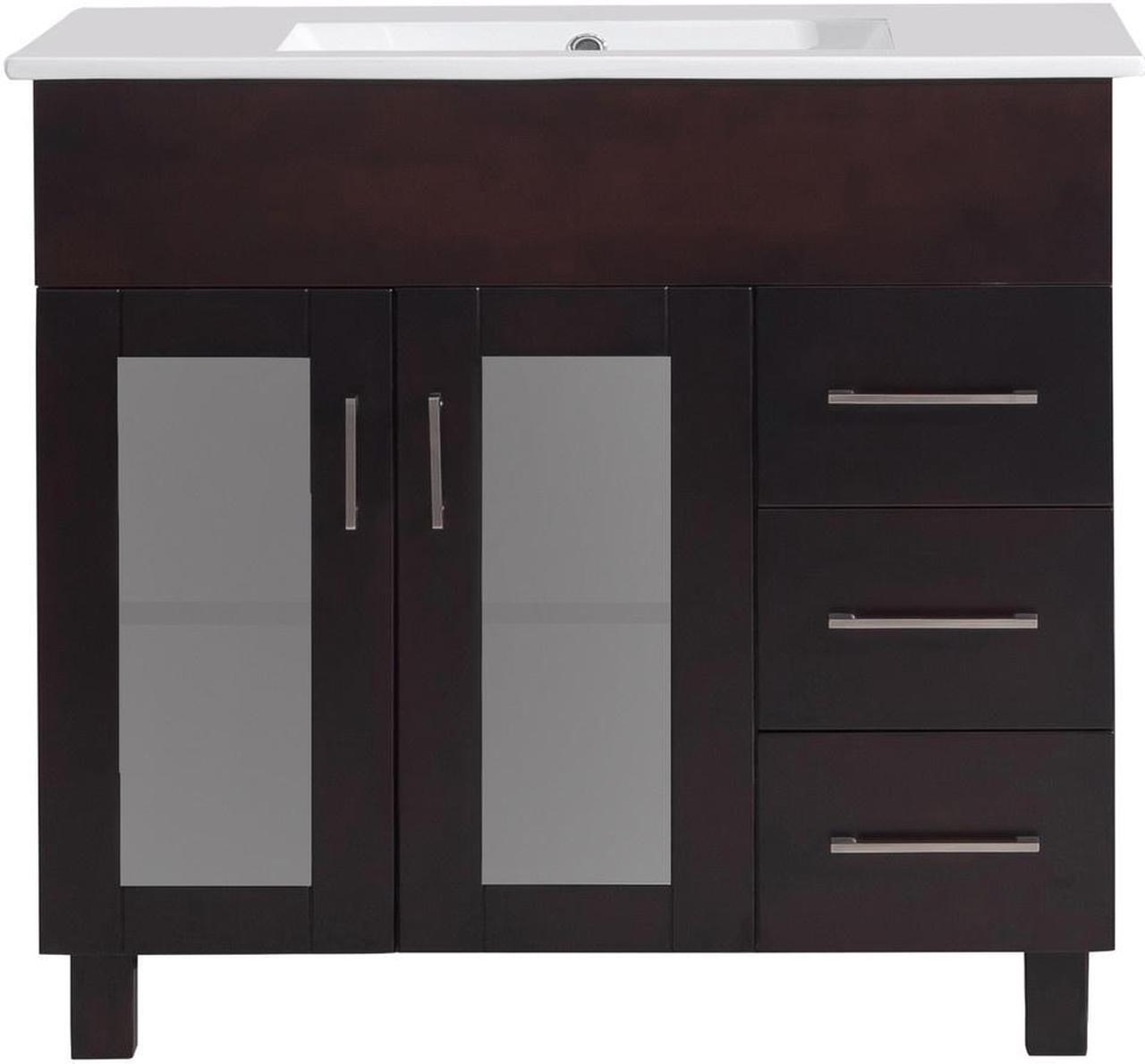 Alt view image 7 of 7 - Nova 36 - Brown Cabinet + Ceramic Basin Countertop