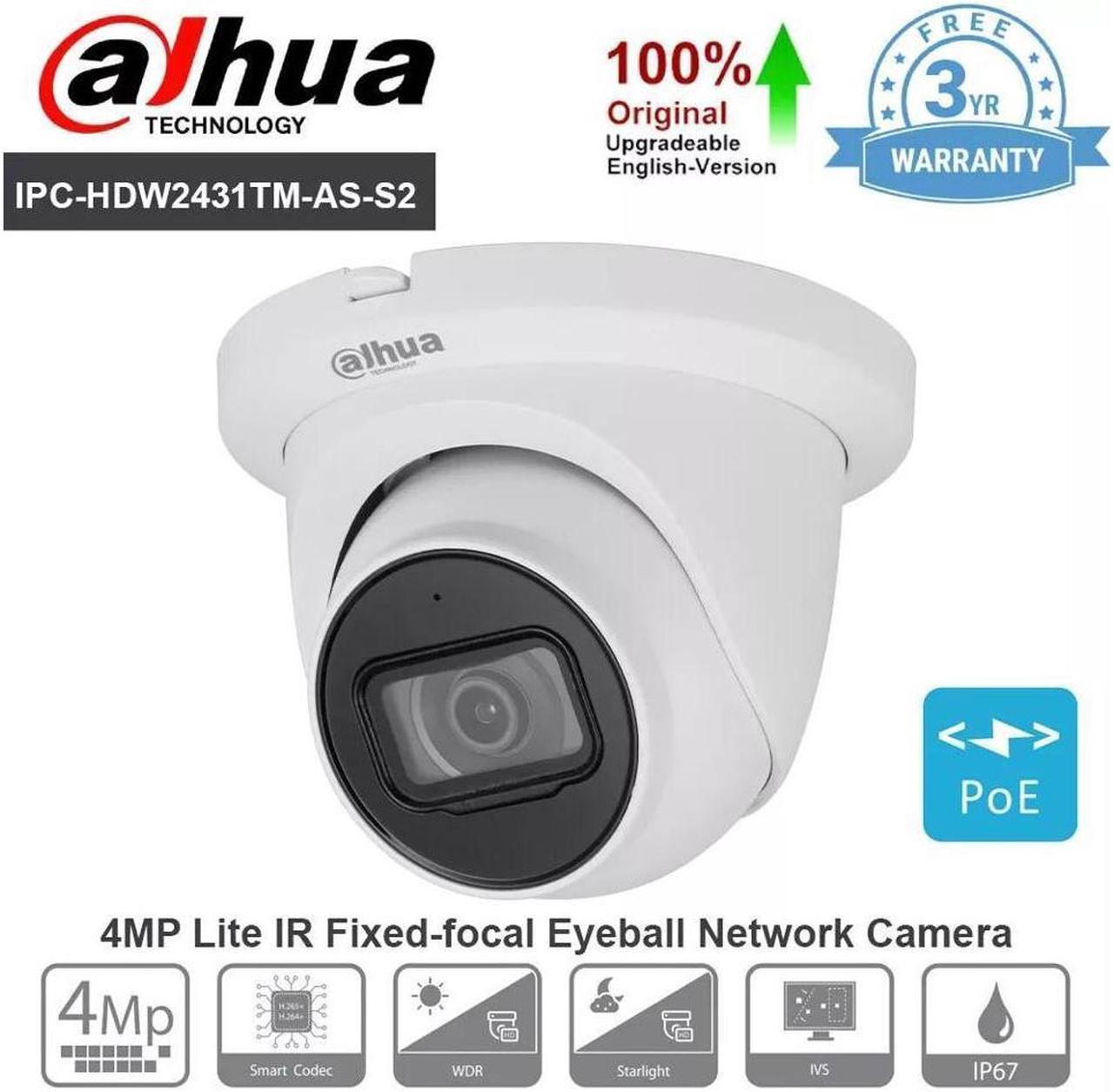 GravaStar Starlight IPC-HDW2431TM-AS-S2 4MP IP Camera IR WDR IVS H.265 PoE Mic Audio