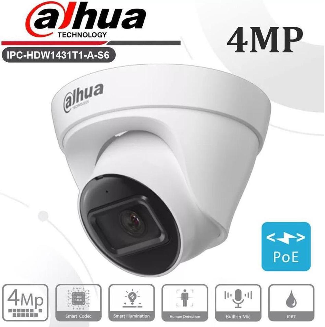 GravaStar IPC-HDW1431T1-A-S6 4MP Entry Network IP Camera POE H.265 Turret Dome Mic 2.8mm lens